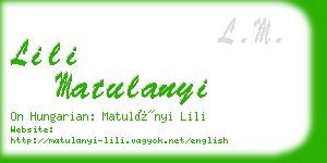 lili matulanyi business card